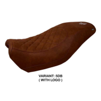 HOUSSE DE SELLE COMPATIBLE HARLEY DAVIDSON STREET 500 / 750 16-21 MODÈLE MIAMI - Logo : AVEC LOGO, Couleur : MARRON FONCE, Type : STANDARD