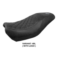 HOUSSE DE SELLE COMPATIBLE HARLEY DAVIDSON STREET 500 / 750 16-21 MODÈLE MIAMI - Logo : AVEC LOGO, Couleur : MARRON FONCE, Type : STANDARD