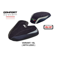 HOUSSE DE SELLE COMPATIBLE MV AGUSTA BRUTALE 1000 RS 21-24 MODÈLE ANKARA VELVET - Type : STANDARD, Logo : AVEC LOGO, Couleur : ARGENT