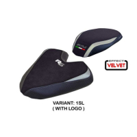 HOUSSE DE SELLE COMPATIBLE MV AGUSTA BRUTALE 1000 RS 21-24 MODÈLE ANKARA VELVET - Type : STANDARD, Logo : AVEC LOGO, Couleur : ARGENT