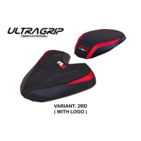 HOUSSE DE SELLE COMPATIBLE MV AGUSTA BRUTALE 1000 RS 21-24 MODÈLE ANKARA VELVET - Logo : AVEC LOGO, Couleur : ARGENT, Type : ULTRAGRIP 