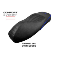 HOUSSE DE SELLE COMPATIBLE VESPA GTS 125/150/300 09-23 MODÈLE PANAREA - Logo : AVEC LOGO, Couleur : MARRON, Type : STANDARD 