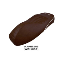 HOUSSE DE SELLE COMPATIBLE VESPA GTS 125/150/300 09-23 MODÈLE PANAREA - Logo : AVEC LOGO, Couleur : CHAMEAU, Type : STANDARD