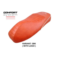 HOUSSE DE SELLE COMPATIBLE VESPA GTS 125/150/300 09-23 MODÈLE PANAREA - Logo : AVEC LOGO, Couleur : GRIS GRIS, Type : STANDARD