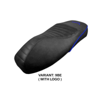 HOUSSE DE SELLE COMPATIBLE VESPA GTS 125/150/300 09-23 MODÈLE PANAREA - Logo : AVEC LOGO, Couleur : GRIS GRIS, Type : STANDARD