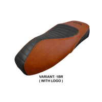 HOUSSE DE SELLE COMPATIBLE VESPA GTS 125/150/300 09-23 MODÈLE ALICUDI - Type : STANDARD, Logo : AVEC LOGO, Couleur : BRIQUE