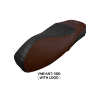 HOUSSE DE SELLE COMPATIBLE VESPA GTS 125/150/300 09-23 MODÈLE ALICUDI - Type : STANDARD, Logo : AVEC LOGO, Couleur : MARRON FONCE