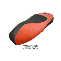 HOUSSE DE SELLE COMPATIBLE VESPA GTS 125/150/300 09-23 MODÈLE ALICUDI - Type : STANDARD, Logo : AVEC LOGO, Couleur : MARRON FONCE