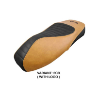 HOUSSE DE SELLE COMPATIBLE VESPA GTS 125/150/300 09-23 MODÈLE ALICUDI - Logo : AVEC LOGO, Couleur : CHAMEAU, Type : STANDARD