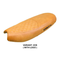 HOUSSE DE SELLE COMPATIBLE TRIUMPH SCRAMBLER 1200 19-23 MODÈLE WATFORD - Logo : AVEC LOGO, Couleur : MARRON, Type : STANDARD