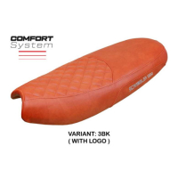 HOUSSE DE SELLE COMPATIBLE TRIUMPH SCRAMBLER 1200 19-23 MODÈLE WATFORD - Type : STANDARD, Logo : AVEC LOGO, Couleur : BRIQUE