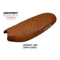 HOUSSE DE SELLE COMPATIBLE TRIUMPH SCRAMBLER 1200 19-23 MODÈLE WATFORD - Logo : AVEC LOGO, Couleur : BRIQUE, Type : STANDARD