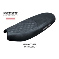 HOUSSE DE SELLE COMPATIBLE TRIUMPH SCRAMBLER 1200 19-23 MODÈLE WATFORD - Type : STANDARD, Logo : AVEC LOGO, Couleur : CHAMEAU