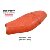 HOUSSE DE SELLE COMPATIBLE TRIUMPH SPEED TWIN 900 19-23 MODÈLE WEMBLEY - Type : STANDARD, Logo : AVEC LOGO, Couleur : BRIQUE