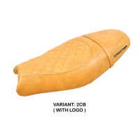 HOUSSE DE SELLE COMPATIBLE TRIUMPH SPEED TWIN 900 19-23 MODÈLE WEMBLEY - Type : STANDARD, Logo : AVEC LOGO, Couleur : CHAMEAU
