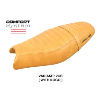 HOUSSE DE SELLE COMPATIBLE TRIUMPH SPEED TWIN 900 19-23 MODÈLE ENFIELD - Logo : AVEC LOGO, Couleur : BRIQUE, Type : STANDARD