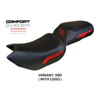 HOUSSE DE SELLE COMPATIBLE TRIUMPH TIGER 1200 22-23 MODÈLE WALES - Logo : AVEC LOGO, Couleur : ROUGE, Type : STANDARD