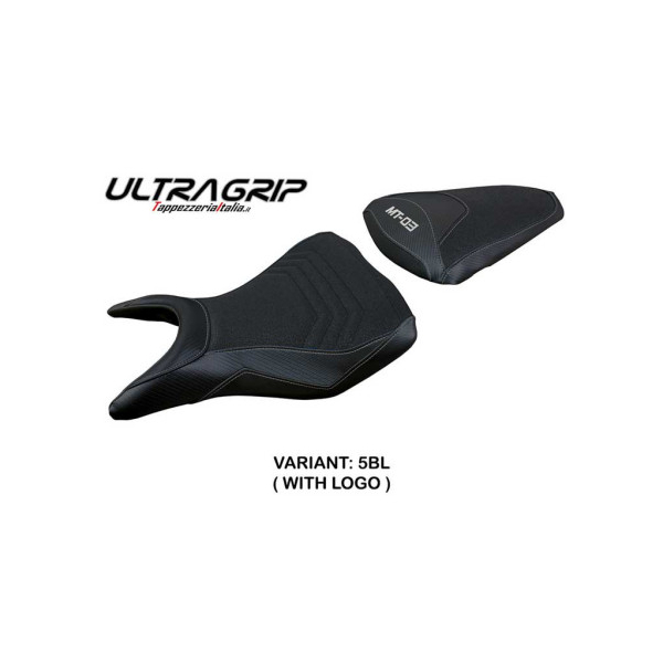 HOUSSE DE SELLE COMPATIBLE YAMAHA MT-03 20-23 MODÈLE MEOLO - Couleur : BLANC, Logo : AVEC LOGO, Type : ULTRAGRIP