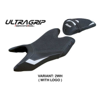 HOUSSE DE SELLE COMPATIBLE YAMAHA R125 19-23 MODÈLE ASWHY - Logo : AVEC LOGO, Couleur : BLANC BLEU, Type : STANDARD