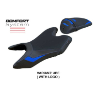HOUSSE DE SELLE COMPATIBLE YAMAHA R125 19-23 MODÈLE ASWHY - Logo : AVEC LOGO, Couleur : BLANC ROUGE, Type : STANDARD