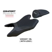 HOUSSE DE SELLE COMPATIBLE YAMAHA R125 19-23 MODÈLE ASWHY - Logo : AVEC LOGO, Couleur : NOIR, Type : ULTRAGRIP