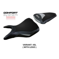 HOUSSE DE SELLE COMPATIBLE YAMAHA R25 14-20 MODÈLE ERACLEA - Logo : AVEC LOGO, Couleur : NOIR, Type : ULTRAGRIP