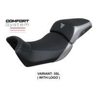 HOUSSE DE SELLE COMPATIBLE VOGE VALICO 650 DS 21-23 MODÈLE RUKLA - Logo : AVEC LOGO, Couleur : ARGENT, Type : STANDARD 