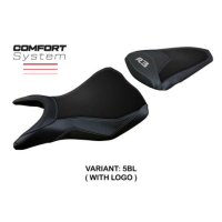 HOUSSE DE SELLE COMPATIBLE YAMAHA R3 15-23 MODÈLE JESOLO - Logo : AVEC LOGO, Couleur : NOIR, Type : STANDARD