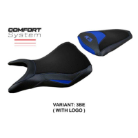 HOUSSE DE SELLE COMPATIBLE YAMAHA R3 15-23 MODÈLE JESOLO - Logo : AVEC LOGO, Couleur : NOIR, Type : STANDARD