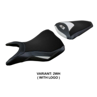 HOUSSE DE SELLE COMPATIBLE YAMAHA R3 15-23 MODÈLE JESOLO - Logo : AVEC LOGO, Couleur : BLANC, Type : STANDARD