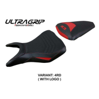 HOUSSE DE SELLE COMPATIBLE YAMAHA R3 15-23 MODÈLE JESOLO - Logo : AVEC LOGO, Couleur : BLANC, Type : ULTRAGRIP