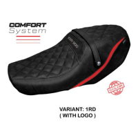 HOUSSE DE SELLE COMPATIBLE YAMAHA XSR 900 22-23 MODÈLE ADEJE - Type : STANDARD, Logo : AVEC LOGO, Couleur : MARRON FONCE