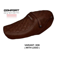 HOUSSE DE SELLE COMPATIBLE YAMAHA XSR 900 22-23 MODÈLE ADEJE - Type : STANDARD, Logo : AVEC LOGO, Couleur : MARRON FONCE