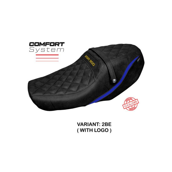 HOUSSE DE SELLE COMPATIBLE YAMAHA XSR 900 22-23 MODÈLE ADEJE - Type : STANDARD, Logo : AVEC LOGO, Couleur : BORDEAUX