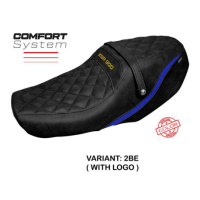 HOUSSE DE SELLE COMPATIBLE YAMAHA XSR 900 22-23 MODÈLE ADEJE - Type : STANDARD, Logo : AVEC LOGO, Couleur : CHAMEAU 