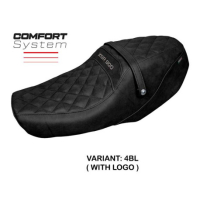 HOUSSE DE SELLE COMPATIBLE YAMAHA XSR 900 22-23 MODÈLE ADEJE - Type : STANDARD, Logo : AVEC LOGO, Couleur : CHAMEAU