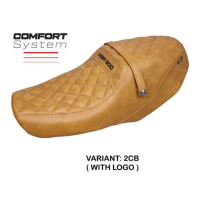 HOUSSE DE SELLE COMPATIBLE YAMAHA XSR 900 22-23 MODÈLE ADEJE - Type : STANDARD, Logo : AVEC LOGO, Couleur : CHAMEAU