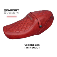 HOUSSE DE SELLE COMPATIBLE YAMAHA XSR 900 22-23 MODÈLE ADEJE - Logo : AVEC LOGO, Couleur : ROUGE, Type : STANDARD