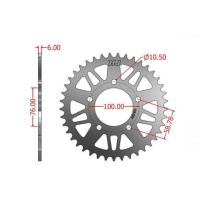 COURONNE DURALUMINIUM ERGAL POUR JANTE OZ BST ROTOBOX - Pas de chaine : PAS DE 415, Nombre de dents : 53 DENTS