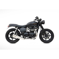 LIGNE COMPLETE ZARD SHORT BASSE TRIUMPH T100, THRUXTON 900 - CARBURATOR/INJ - Options : sans option, Matière : inox, Embout : embout inox, Version : homologué 