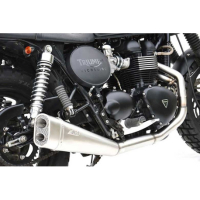 LIGNE COMPLETE ZARD SHORT BASSE TRIUMPH T100, THRUXTON 900 - CARBURATOR/INJ - Options : noir, Matière : inox, Embout : embout inox, Version : homologué