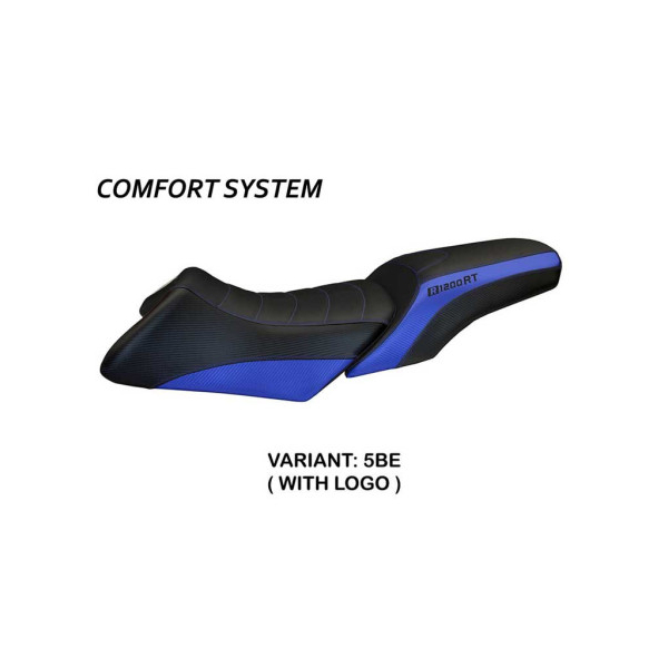HOUSSE DE SELLE COMPATIBLE BMW R 1200 RT (06-13) MODÈLE ROBERTO - Logo : AVEC LOGO, Couleur : BLEU, Type : CONFORT CHAUFFANTE