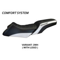 HOUSSE DE SELLE COMPATIBLE BMW R 1200 RT (06-13) MODÈLE ROBERTO - Couleur : BLANC, Logo : AVEC LOGO, Type : CONFORT CHAUFFANTE