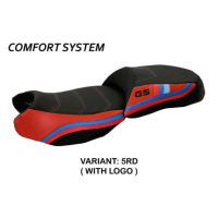 HOUSSE DE SELLE COMPATIBLE BMW R 1200 GS (13-18) MODÈLE EXCLUSIVE ANNIVERSARY - Couleur : NOIR, Logo : AVEC LOGO, Type : CONFORT CHAUFFANTE