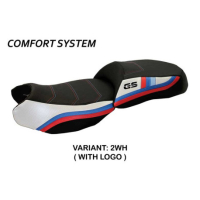 HOUSSE DE SELLE COMPATIBLE BMW R 1200 GS (13-18) MODÈLE EXCLUSIVE ANNIVERSARY - Logo : AVEC LOGO, Couleur : NOIR, Type : CONFORT CHAUFFANTE