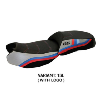 HOUSSE DE SELLE COMPATIBLE BMW R 1200 GS (13-18) MODÈLE EXCLUSIVE ANNIVERSARY - Logo : AVEC LOGO, Couleur : NOIR, Type : CONFORT CHAUFFANTE