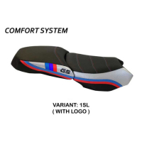 HOUSSE DE SELLE COMPATIBLE BMW R 1200 GS ADVENTURE (13-18) MODÈLE EXCLUSIVE ANNI - Couleur : ROUGE, Logo : AVEC LOGO, Type : CONFORT CHAUFFANTE