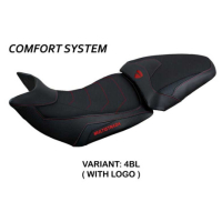 HOUSSE DE SELLE COMPATIBLE DUCATI MULTISTRADA 1200/1260 (15-20) MODÈLE JAZAN - Couleur : BLANC, Logo : AVEC LOGO, Type : CONFORT CHAUFFANTE