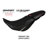 HOUSSE DE SELLE COMPATIBLE DUCATI DESERT-X (2022) MODÈLE THAR - Logo : AVEC LOGO, Couleur : BLANC, Type : CONFORT CHAUFFANTE 