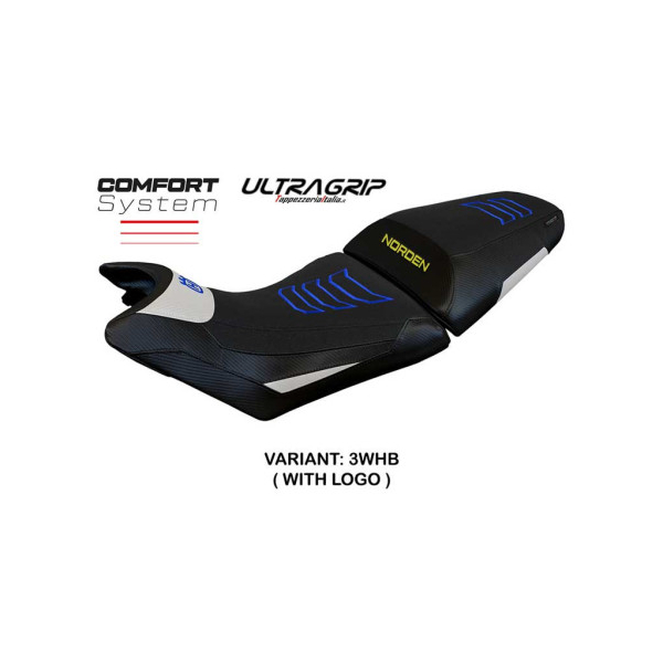 HOUSSE DE SELLE COMPATIBLE HUSQVARNA NORDEN 901 22-23 MODÈLE NORVIK - Logo : AVEC LOGO, Couleur : GRIS GRIS, Type : CONFORT CHAUFFANTE